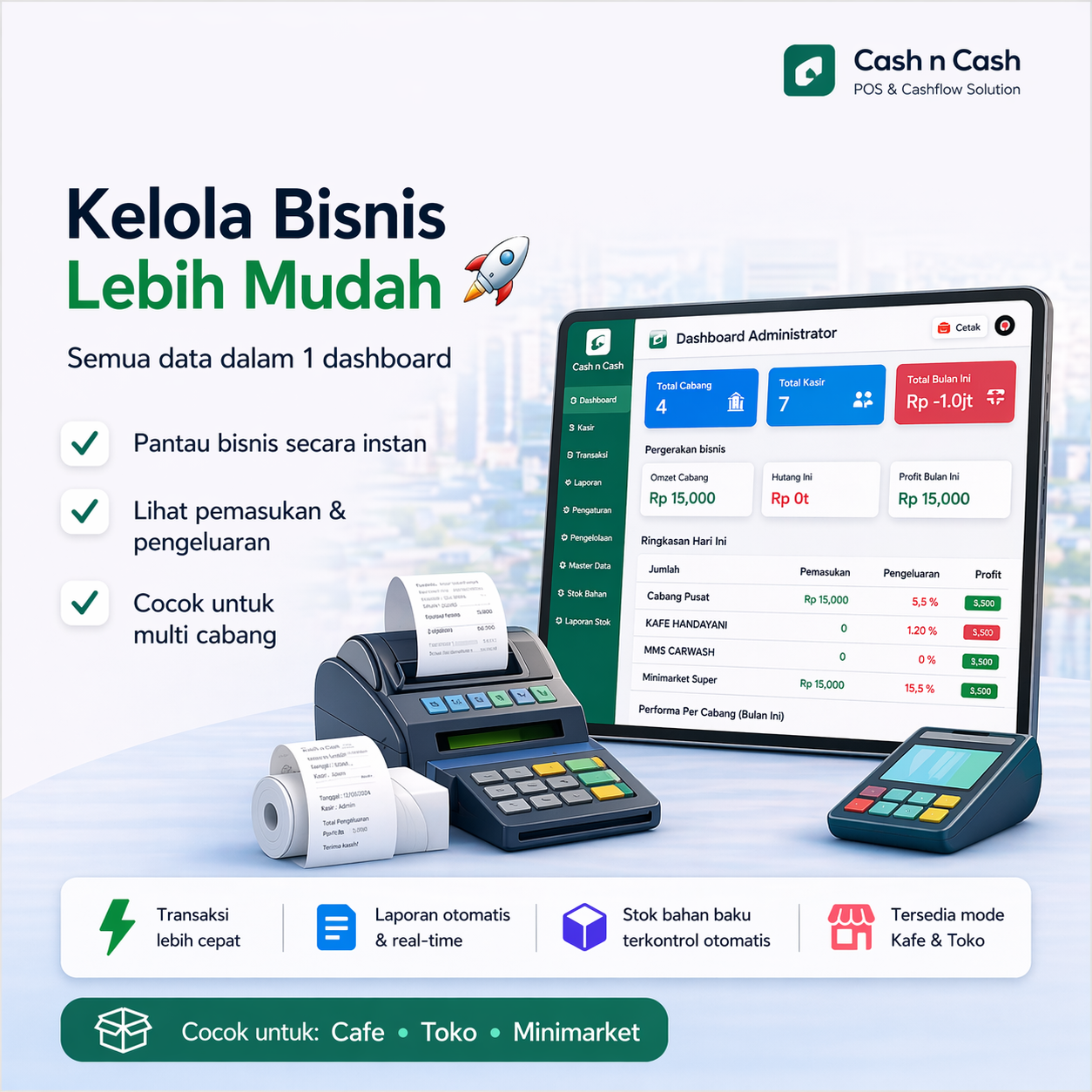 Cash n Cash Dashboard Mockup